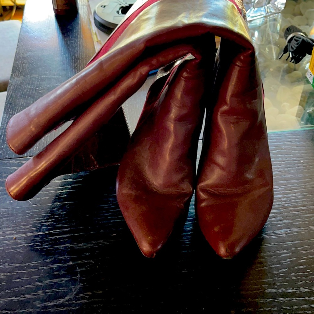 Tall maroon boots